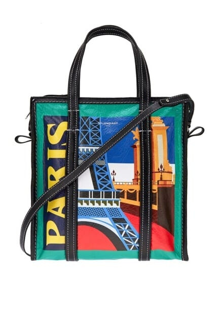 BALENCIAGA Кожаная сумка с принтом Bazar Paris S 128 800 руб..jpg